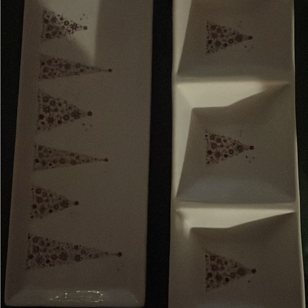 Holiday Food Network White and Brown Serveware Set